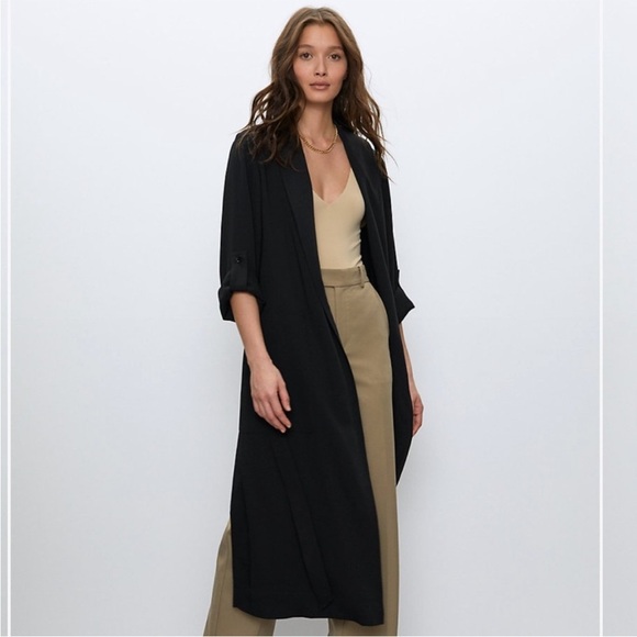 Aritzia Jackets & Blazers - Aritzia Babaton Kahlo Robe Black Wrap Jacket Long